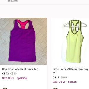 Bundle of 2 - Reebok and Spaulding Tank Top